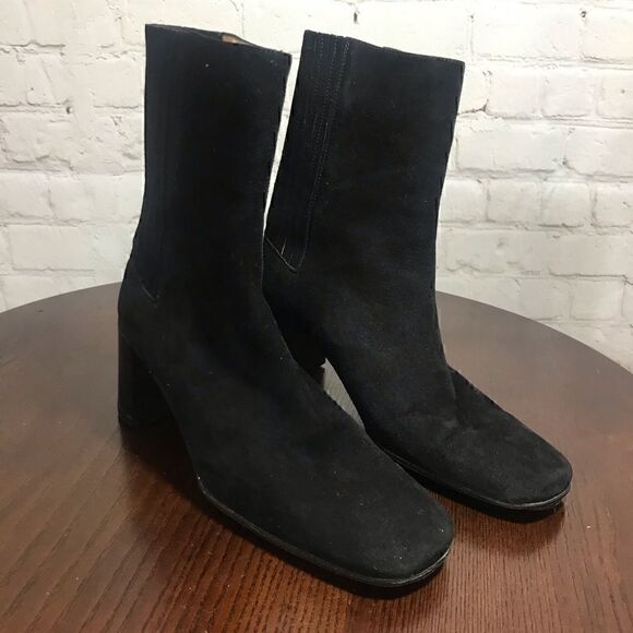 BALLY suede leather mid calf booties size 4.5 Euc - Picture 7 of 8
